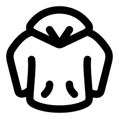 A black and white picture of an ear symbol